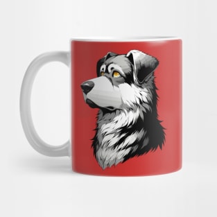 Stunning and Cool Deutscher Wachtelhund Monochrome and Gold Portrait for Father's Day Mug